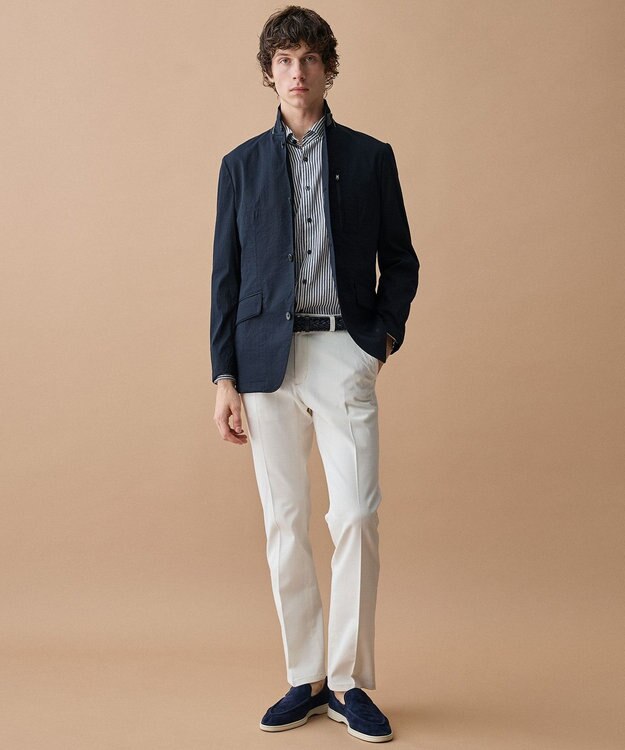 JOSEPH ABBOUD 【キングサイズ・ストレッチ/7ポケット】ハイパワーピケストレッチアクティブレジャー ジャケット　26SSモデル ネイビー系