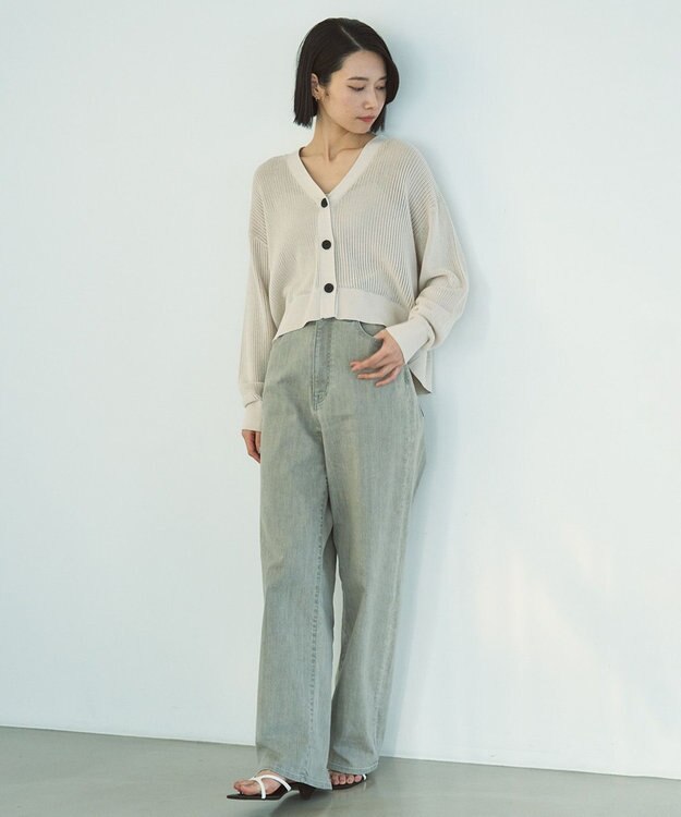 UNFILO メッシュニット カーディガン ベージュ