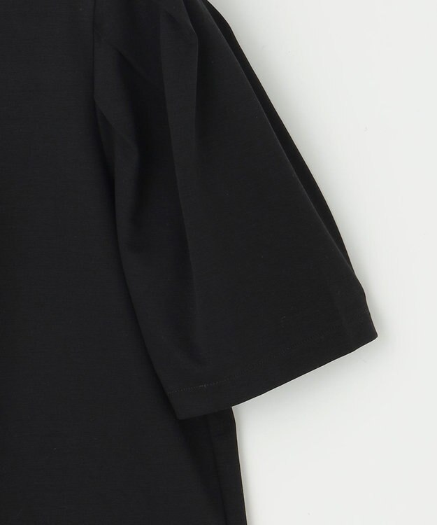 組曲 S 【洗える・接触冷感】タックスリーブポンチ カットソー ブラック系