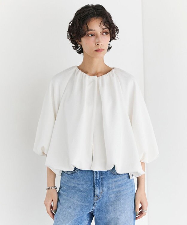 #Newans 【セレモニーにも/洗濯機可】バルーンヘムライトブルゾン​ ホワイト