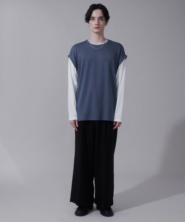 WEGO フェイクレイヤードベストT（LS） ネイビー