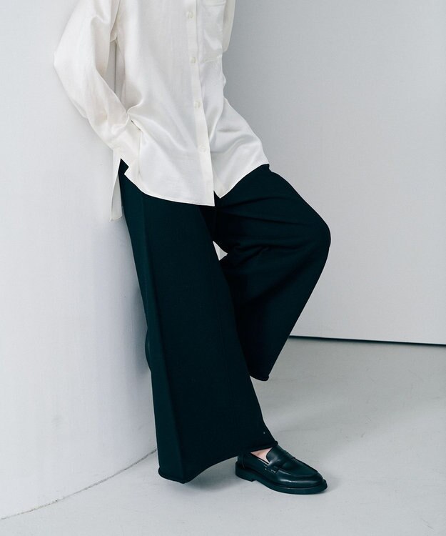 uncrave スウェットライクニット パンツ ブラック