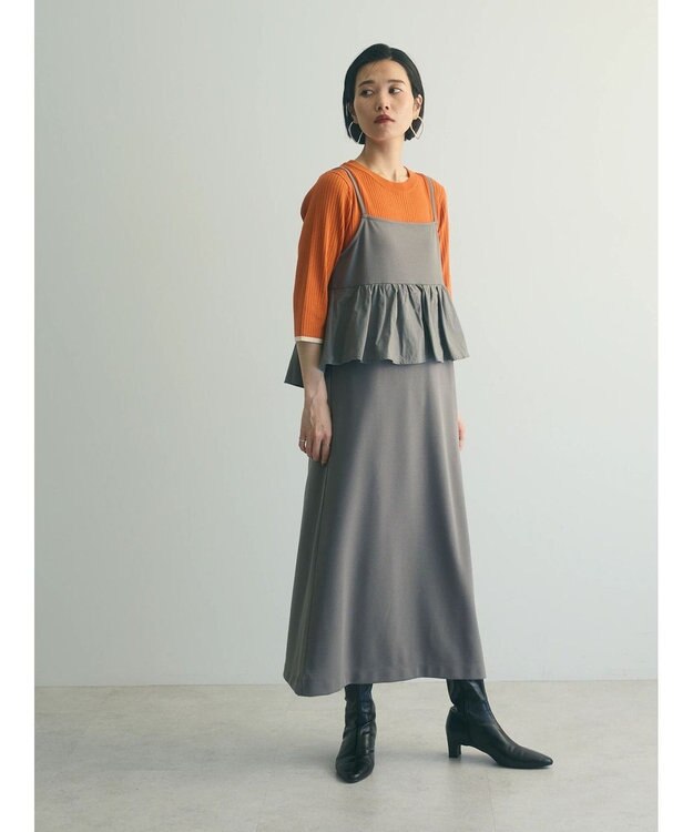 Green Parks armonia.ペプラムキャミワンピース Gray