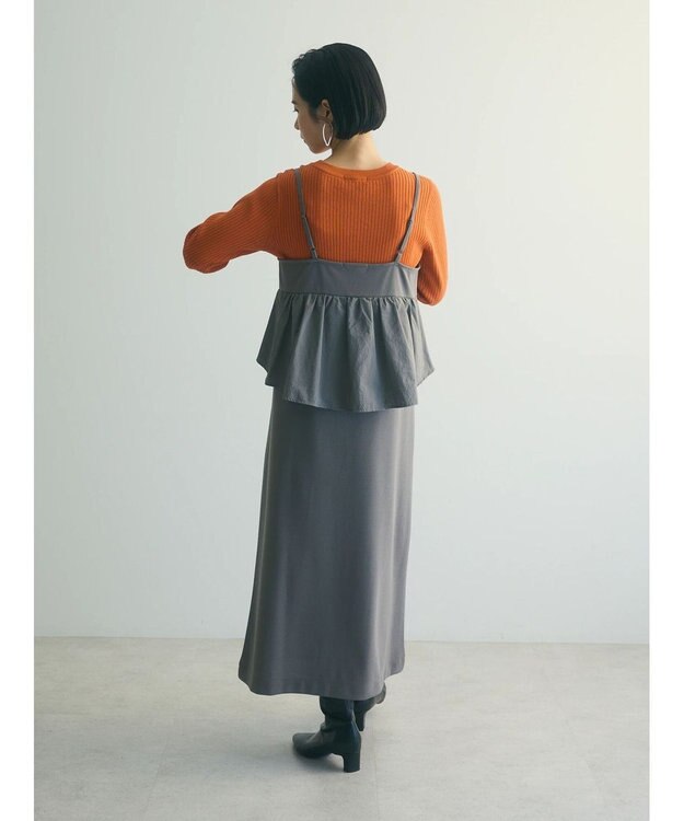 Green Parks armonia.ペプラムキャミワンピース Gray