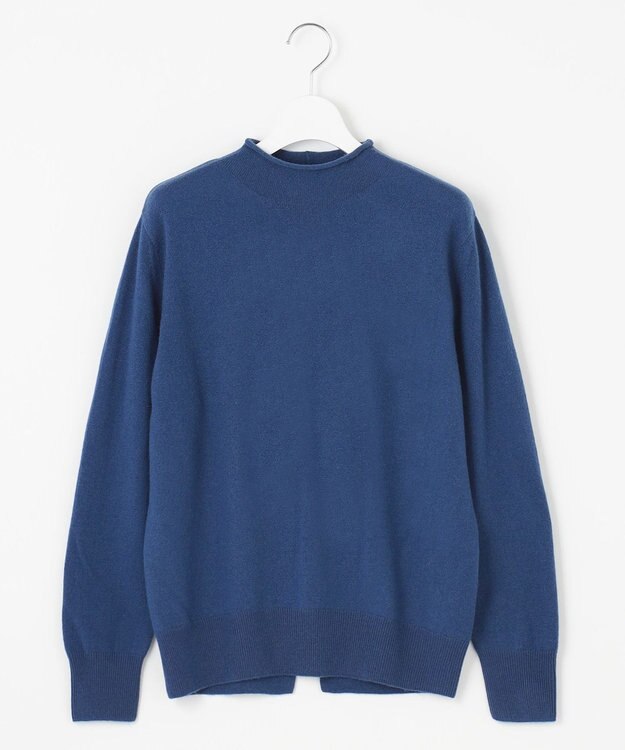 J.PRESS LADIES S 【洗える】CASHMERE BLEND スタンドカラー ニット ブルー系