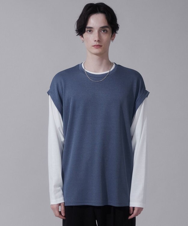 WEGO フェイクレイヤードベストT（LS） ネイビー