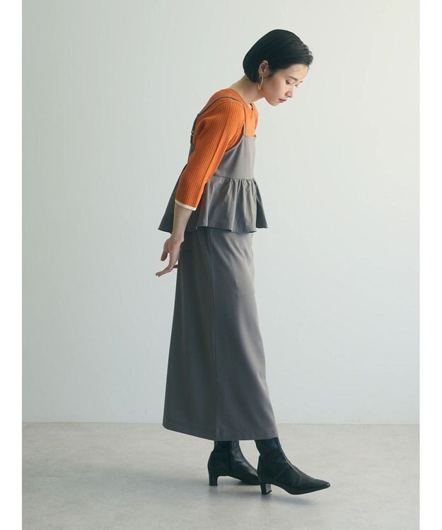 Green Parks armonia.ペプラムキャミワンピース Gray