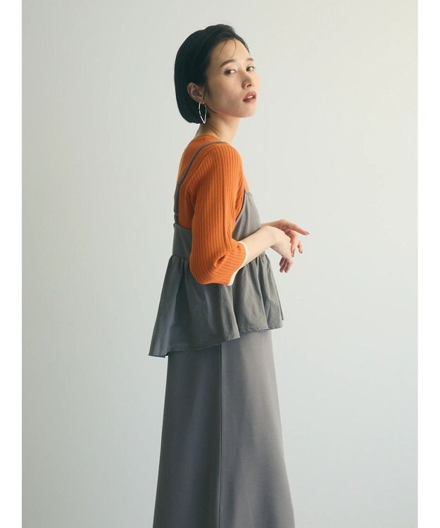 Green Parks armonia.ペプラムキャミワンピース Gray