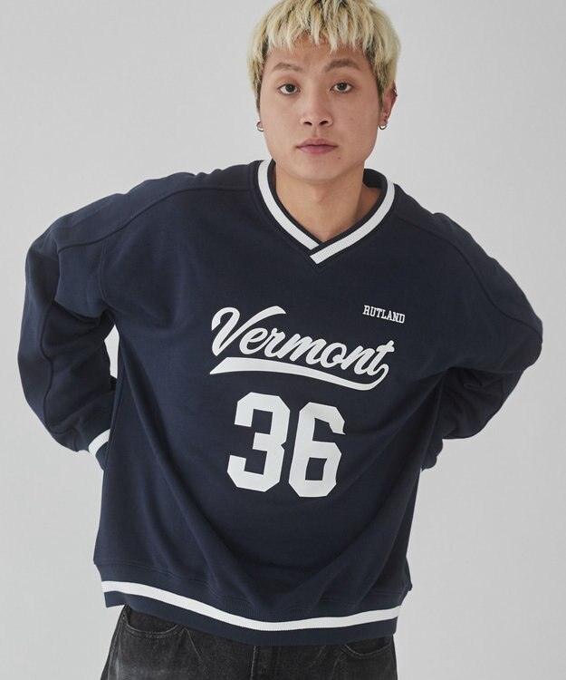 WEGO 【ユニセックス着用ITEM】ナンバリングプルオーバー ネイビー