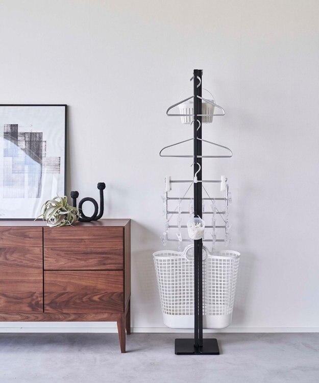 tower 折り畳み室内物干し タワー ブラック ブラック