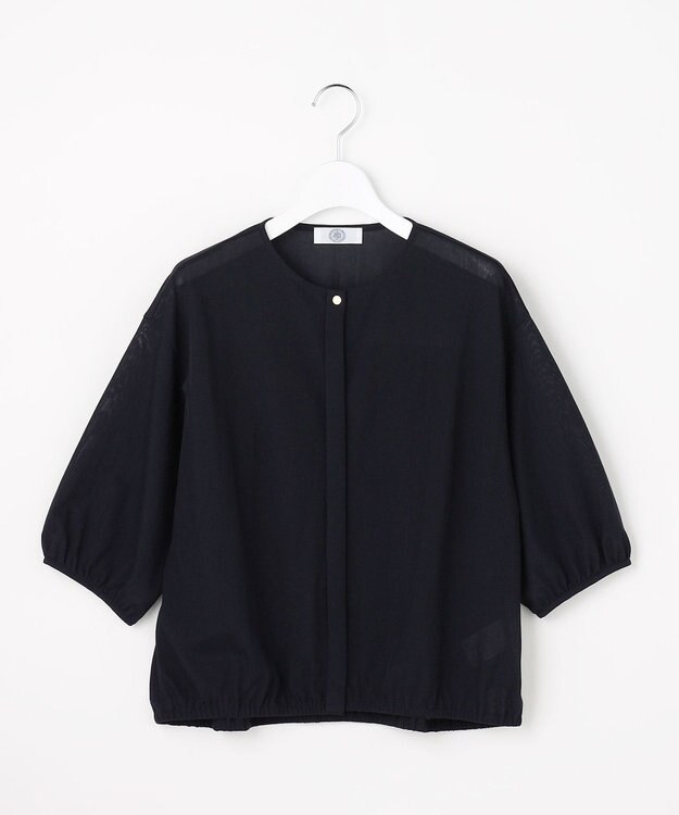 J.PRESS LADIES 【冷房対策に】シアードライトリコット クルーネック カーディガン ネイビー系