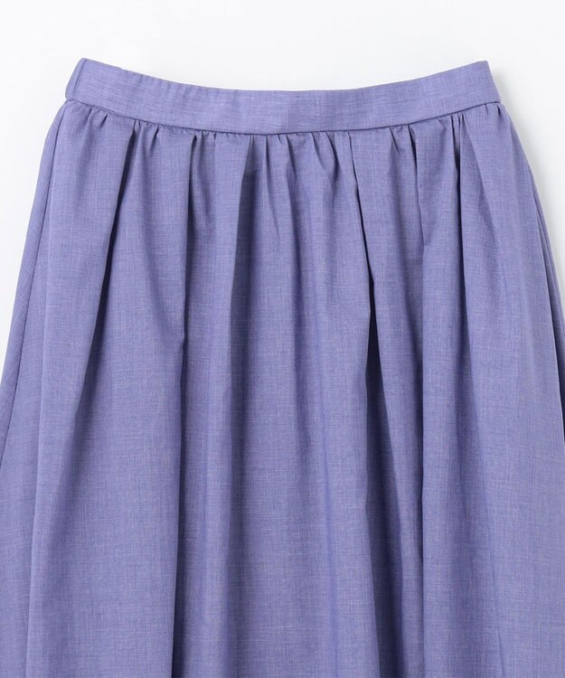 ANY 【ウエストゴム】シャンブレーライクフレアスカート パープル