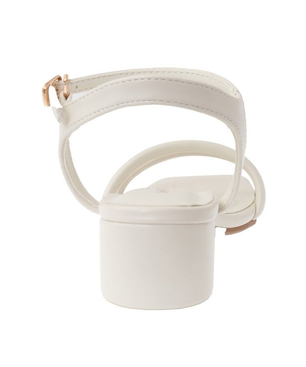 Green Parks ＥＴＳ．スクエアトゥアンクルストラップサンダル Ivory