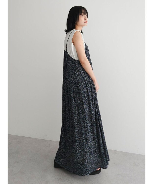 Green Parks 楊柳クレープボリュームキャミワンピース Blue