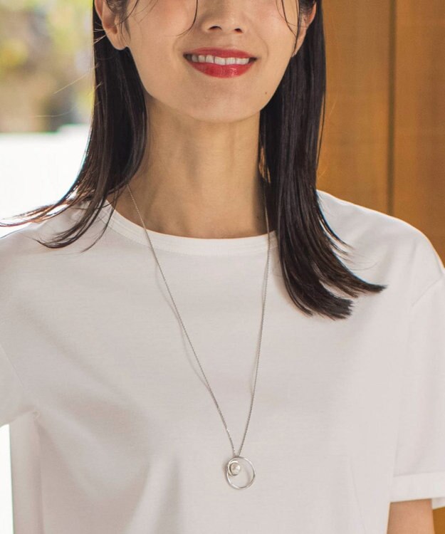 J.PRESS LADIES カーブパール ネックレス シルバー系