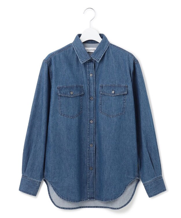 23区 S 【洗える】23区DENIM ライトダンガリー シャツ インディゴ