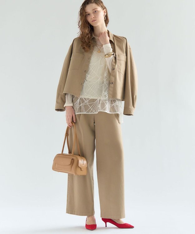 23区 【見上愛さん着用/VERY掲載】フラップポケット ボストンバッグ キャメル系