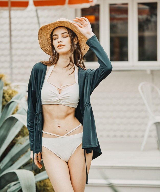 San-ai Resort（三愛水着楽園） 【UPF50＋】水陸両用羽織り　M【Coral veil（コーラルヴェール）】 ブラック