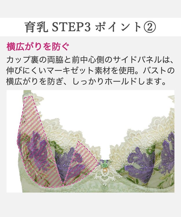 BRADELIS New York 【BRADELIS New York / 育乳STEP3 持ち上げる】ヴィオラステップ3ブラ25A1 リーフグリーン