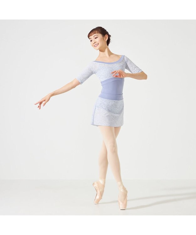 Chacott ハーフスリーブレオタード ヒヤシンス