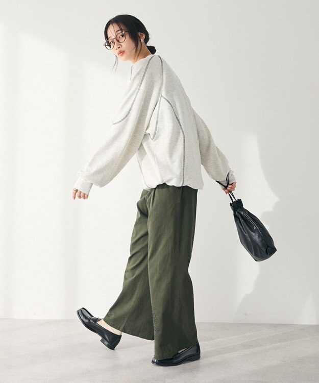 CRAFT STANDARD BOUTIQUE 刺繍入ツイルパンツ Khaki