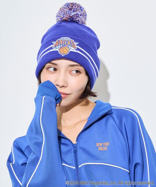 WEGO 【ユニセックス着用ITEM】別注NBA　ポンポンニットキャップ ブルー