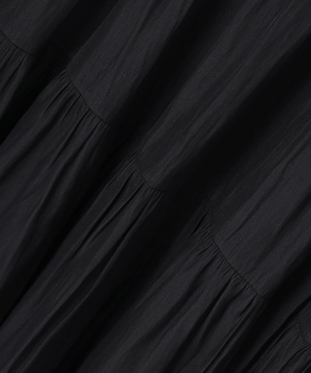 組曲 S 【WEB限定】ギャザーライトデシン ティアードワンピース ネイビー系