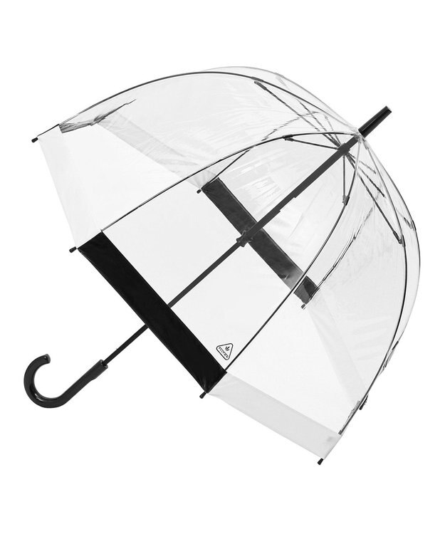 MOONBAT 【雑誌掲載／non・no】フルトン (FULTON) Birdcage ワンポイントロゴ 長傘 透明傘 ホワイト×ブラック