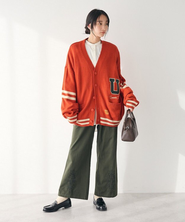 CRAFT STANDARD BOUTIQUE 刺繍入ツイルパンツ Khaki