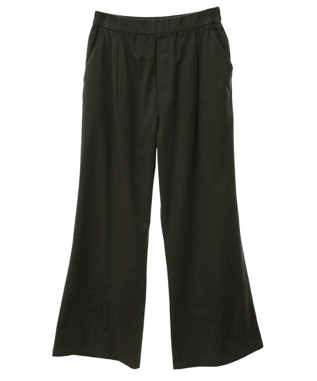 CRAFT STANDARD BOUTIQUE 刺繍入ツイルパンツ Black