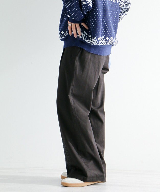 CRAFT STANDARD BOUTIQUE 刺繍入ツイルパンツ Black