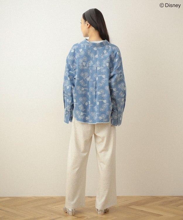 Green Parks ミッキー＆フレンズ／花柄デニムシャツ Light Indigo