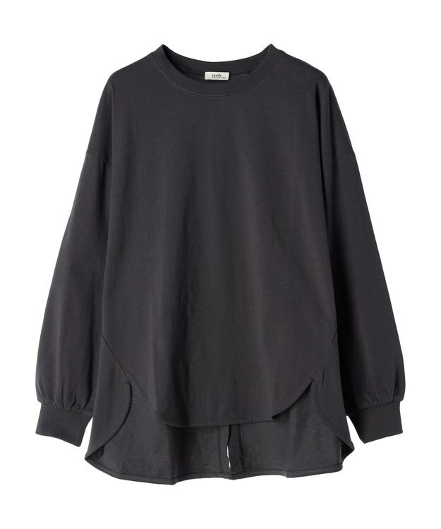 earth music&ecology バックスリットロンＴＥＥ Charcoal Gray