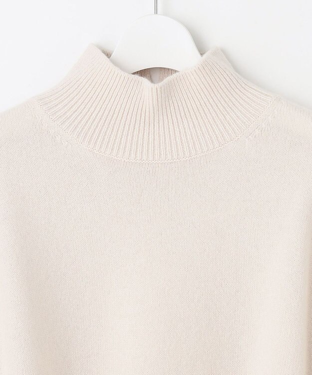 自由区 【洗える】ウールカシミヤブレンドハイネック ニット シャンパンベージュ