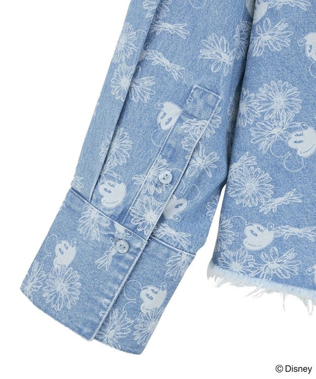 Green Parks ミッキー＆フレンズ／花柄デニムシャツ Light Indigo