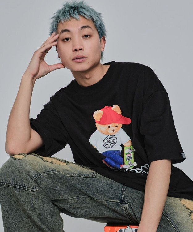 WEGO 【ユニセックス着用ITEM/MLサイズ展開】別注VISIONベアグラフィックT（SS） ブラック