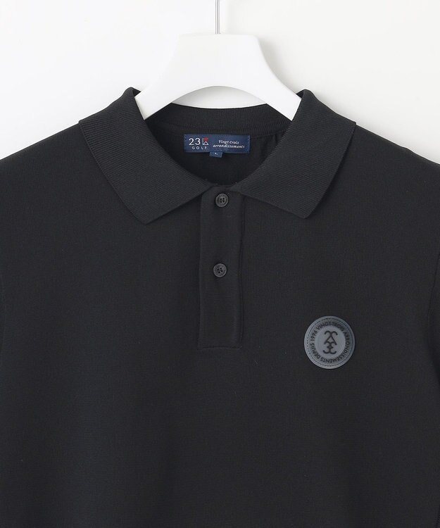 23区GOLF 【MEN】通気性抜群でムレにくい ニットポロシャツ ブラック系