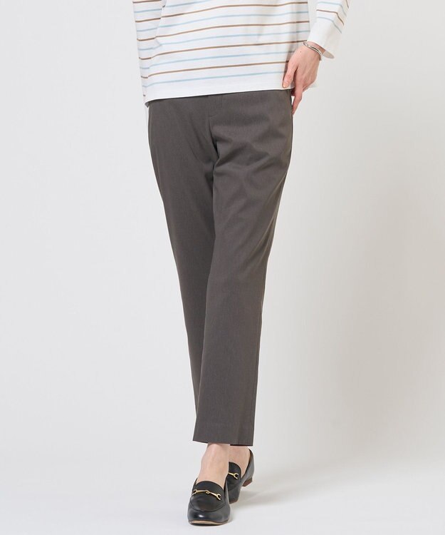 J.PRESS LADIES 【WEB限定カラーあり】セルロースリネンストレッチ テーパード パンツ スレート系