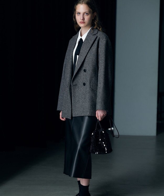 ICB 【30th ANNIVERSARY】 カラーネップツイード ジャコット ナイトフォール（ブラック系）