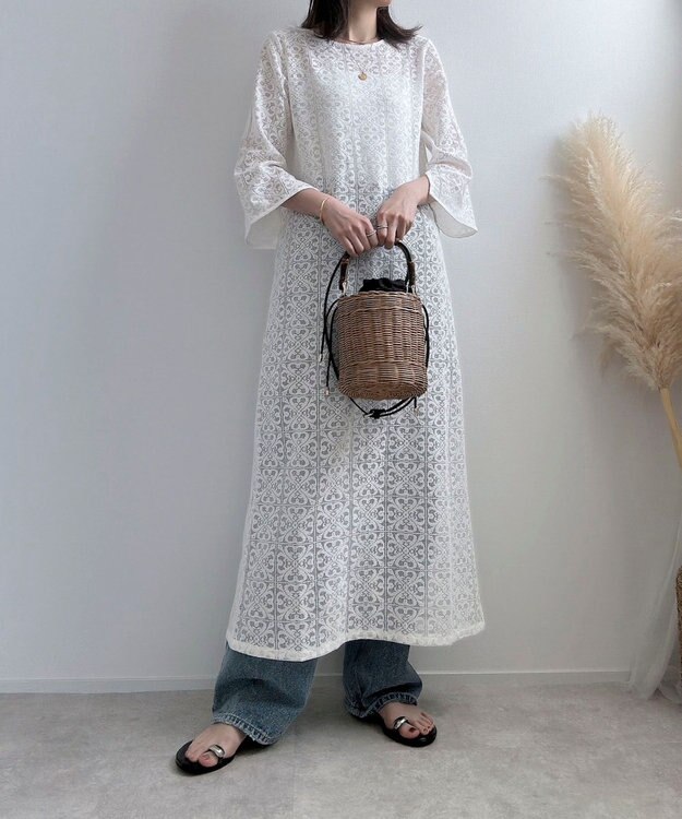 Green Parks AnriettMusee レースロングワンピース Off White