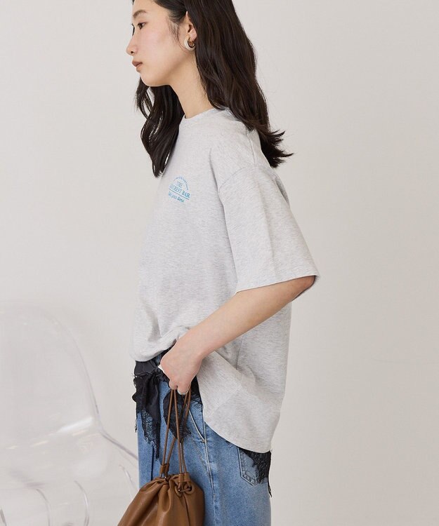 AMERICAN HOLIC BARロゴプリントTシャツ Light Gray Mixture