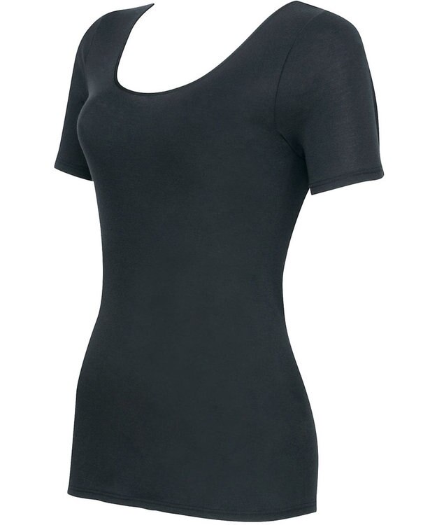 WACOAL インナー 綿100％(身生地) オーガニックコットンを使用 ムレにくい 3分袖 半袖 レディース CLC229 /ワコール ブラック