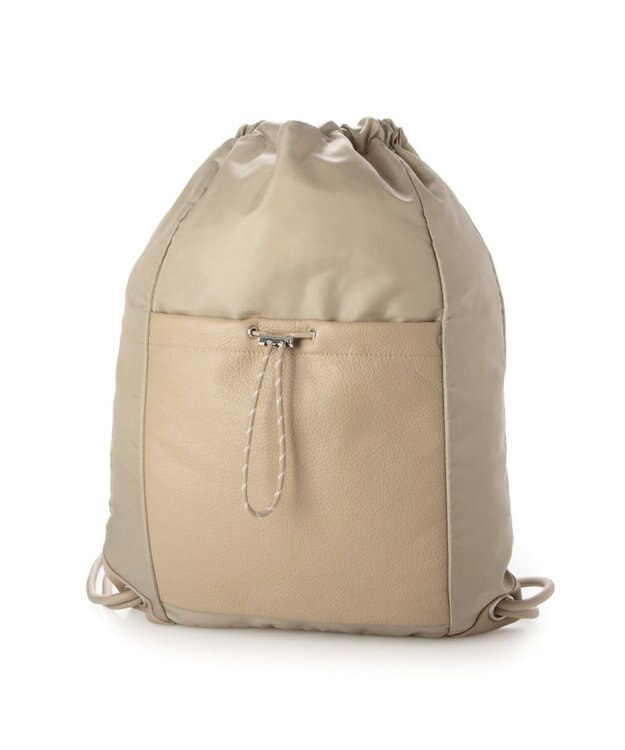 UNBILLION ペルケ perche / ナイロン×牛革ドローコード2wayナップサック オーク