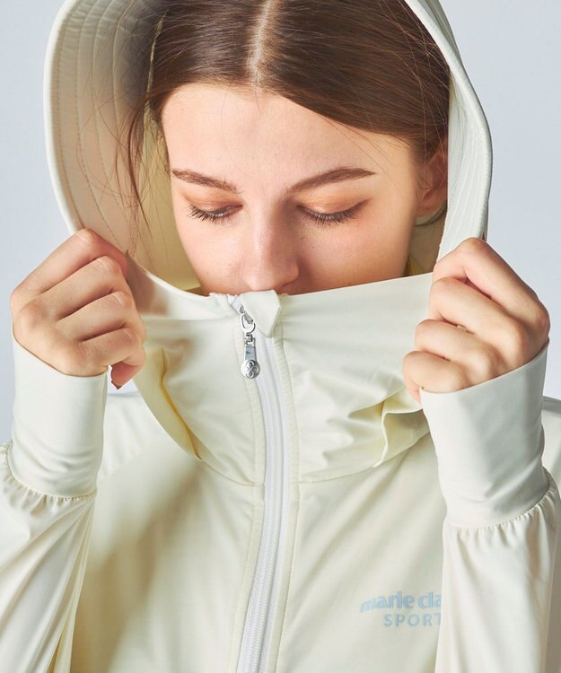 FILA GOLF／marie claire 【marie claire SPORT】スーパーナイロンクール｜フード付きUVラッシュガード オフホワイト