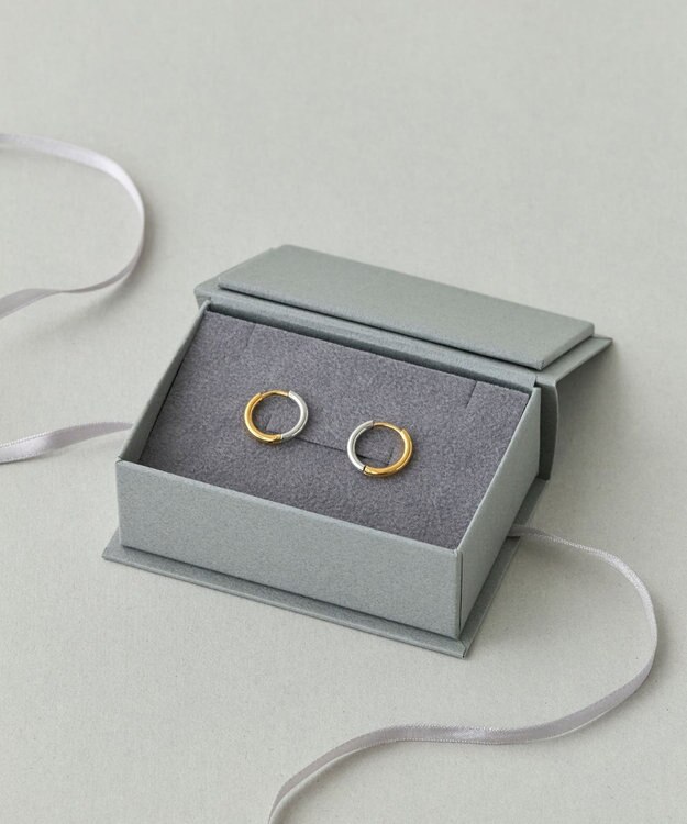 Phoebe 【金属アレルギー対応】ワンタッチメタルコンビピアス/サージカルステンレス マルチ1