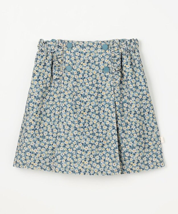 組曲 KIDS 【150-160㎝】モノトーンフラワーコーデュロイ キュロット ブルー系5