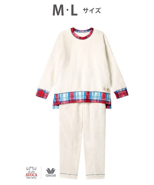 WACOAL パジャマ 【AVOCA×ワコール】 長袖 長ズボン あったか レディース BDW749 /ワコール アイボリー