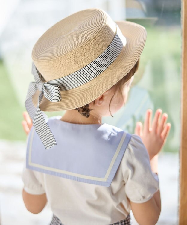 ANY KIDS リボン付き 3WAY カンカン帽 ベージュ