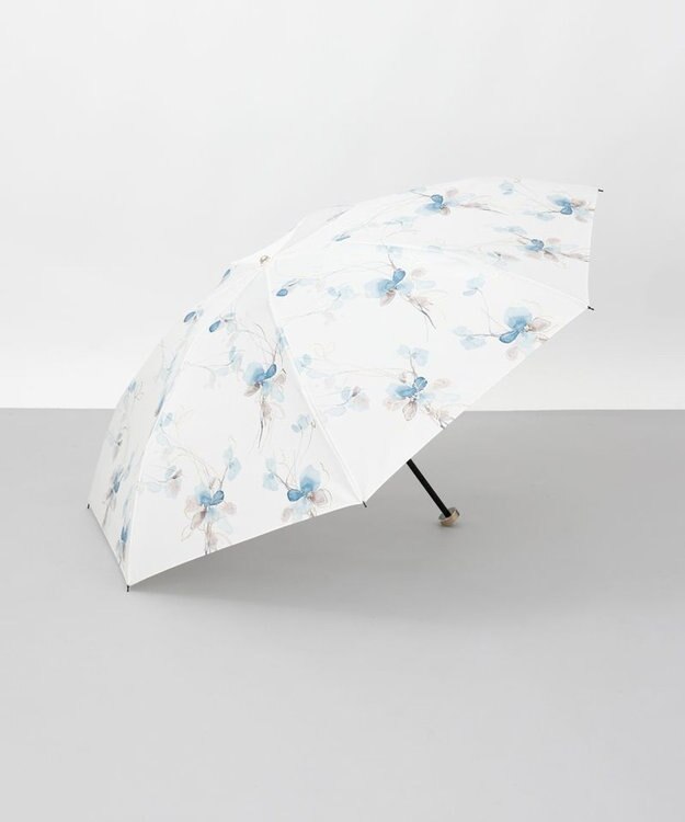 AURORA 【 JILL STUART（ジル スチュアート）】グラデーションフラワープリント雨傘（折りたたみ傘） ブルー