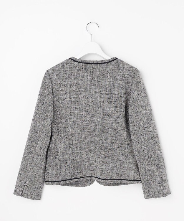 ANY SIS L ライトストレッチ ツイード ジャケット ネイビーシャンブレー